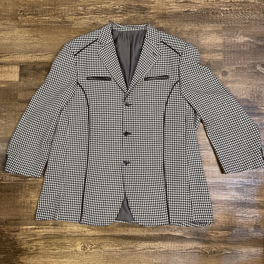 INSERCH Limited‎ Edition Men's 3XL Herringbone Blazer Elbow Patches Casual Italy